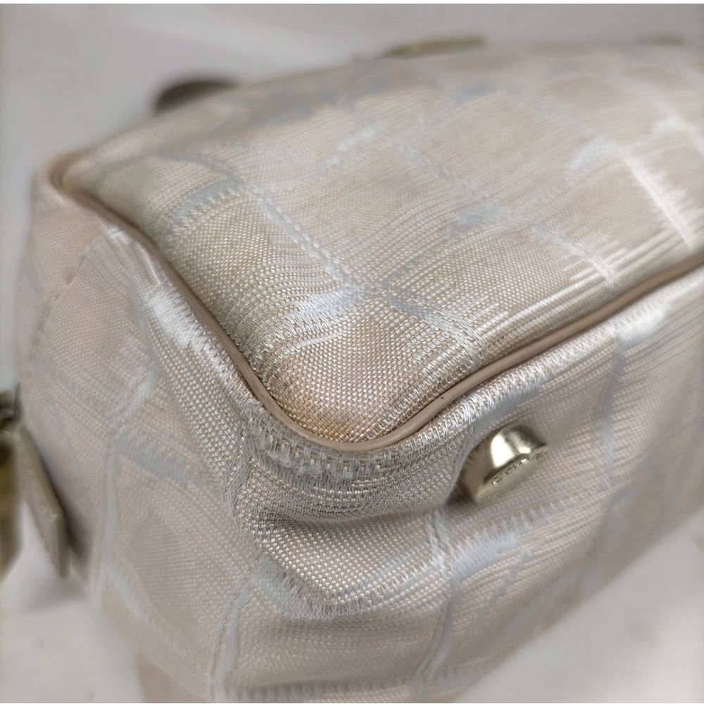 Chanel Hand Bag Beige Canvas Leather Woman Authentic Used - Picture 6 of 10